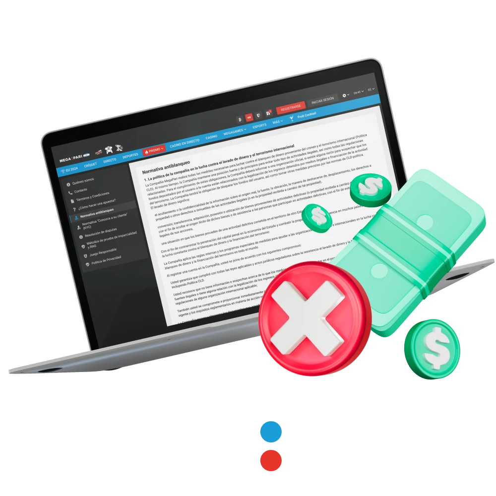 Lineamientos de Megapari para evitar el blanqueo de capitales.