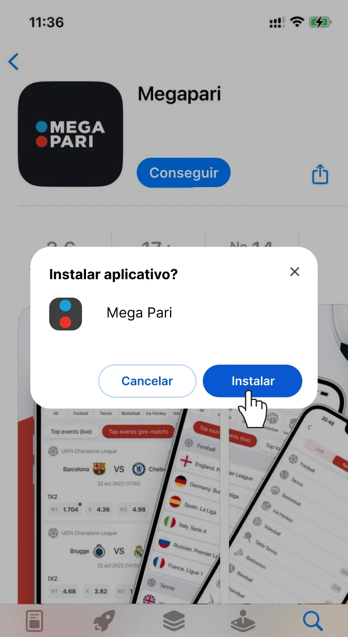 Al terminar este proceso, el icono de Megapari estará visible en tu pantalla. Ábrelo y comienza a disfrutar de todas las apuestas y juegos disponibles.