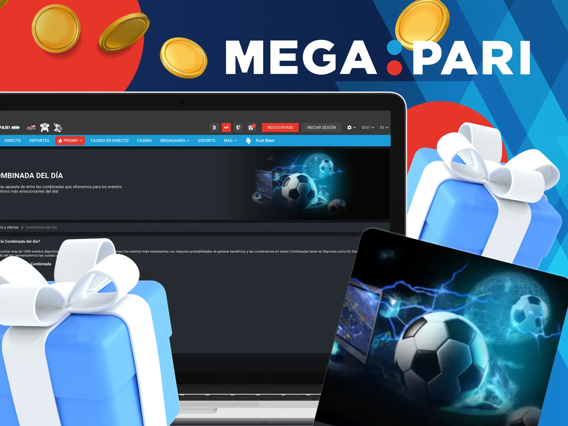 Potenciador de apuestas combinadas diarias en Megapari.