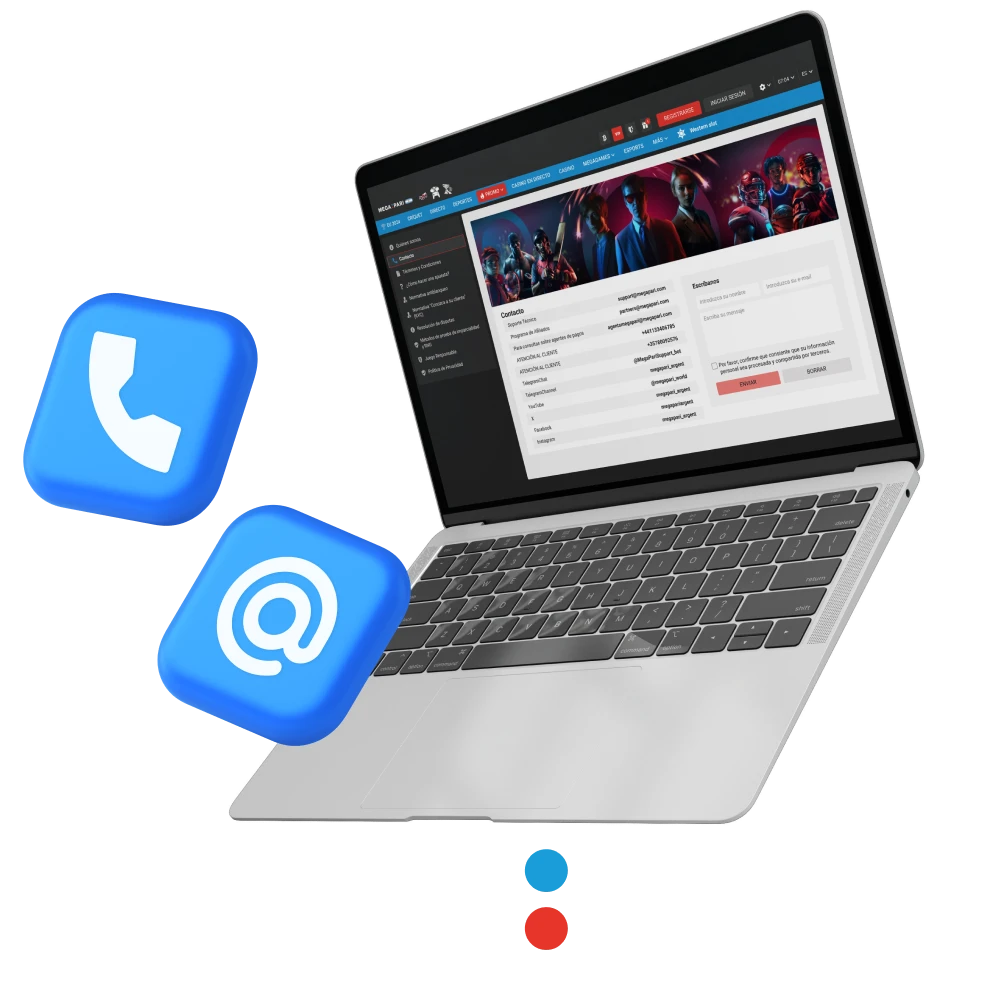 Consulta aquí cuáles son los medios oficiales para comunicarte con el equipo de asistencia del casino online Megapari.