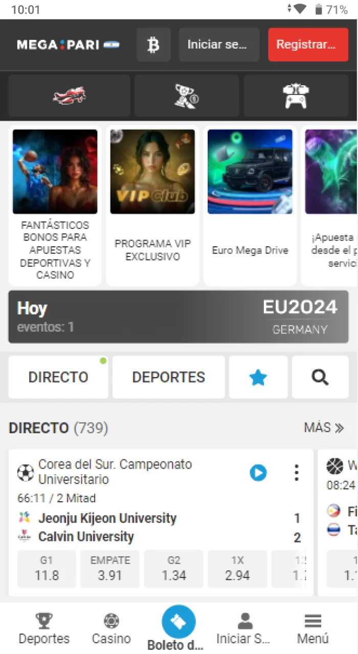 ¿En qué parte de la web de Megapari se encuentra el botón para crear una cuenta?