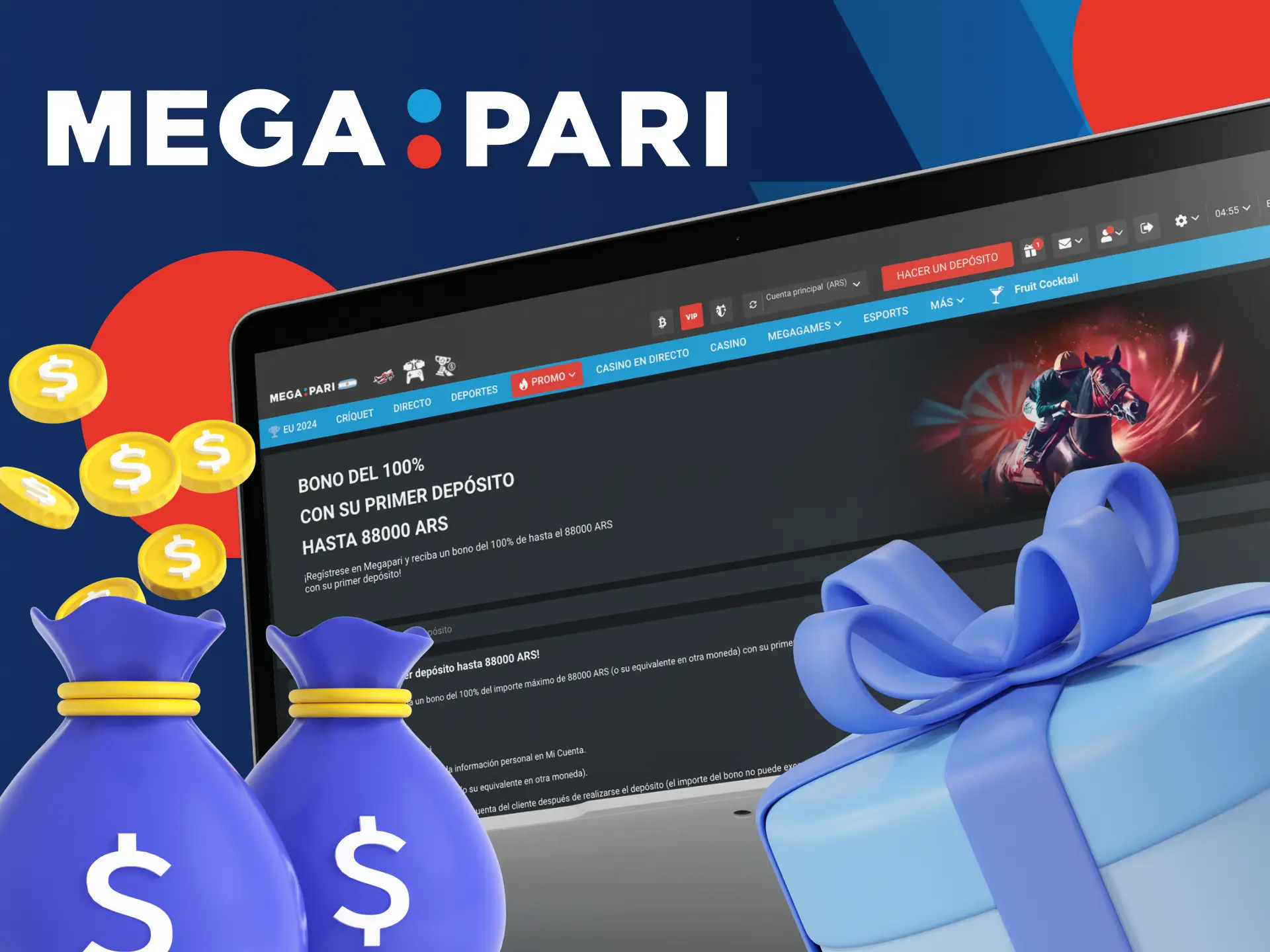 Pasos sencillos para obtener la bonificación de bienvenida de Megapari.