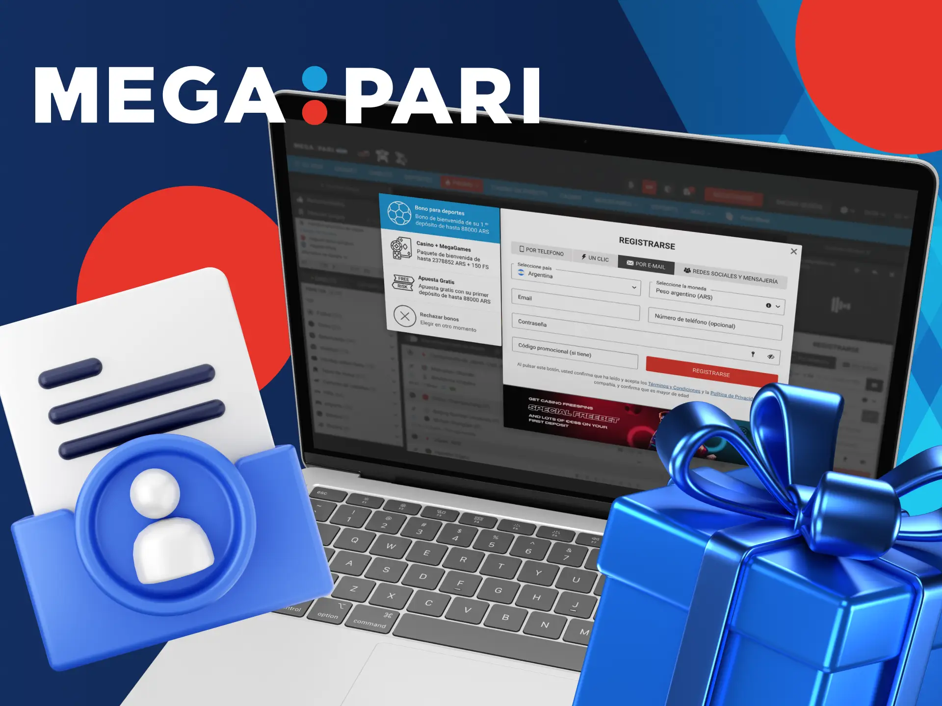 Bonificaciones de bienvenida para el primer depósito en el Casino Megapari.