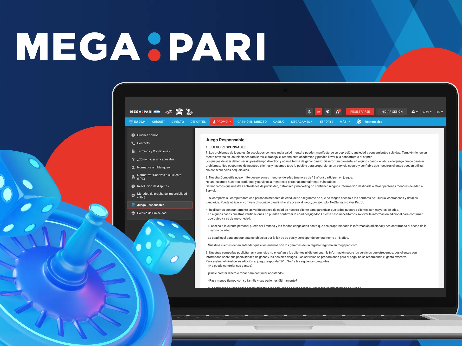 ¿En qué consiste el programa de Juego Responsable de Megapari?