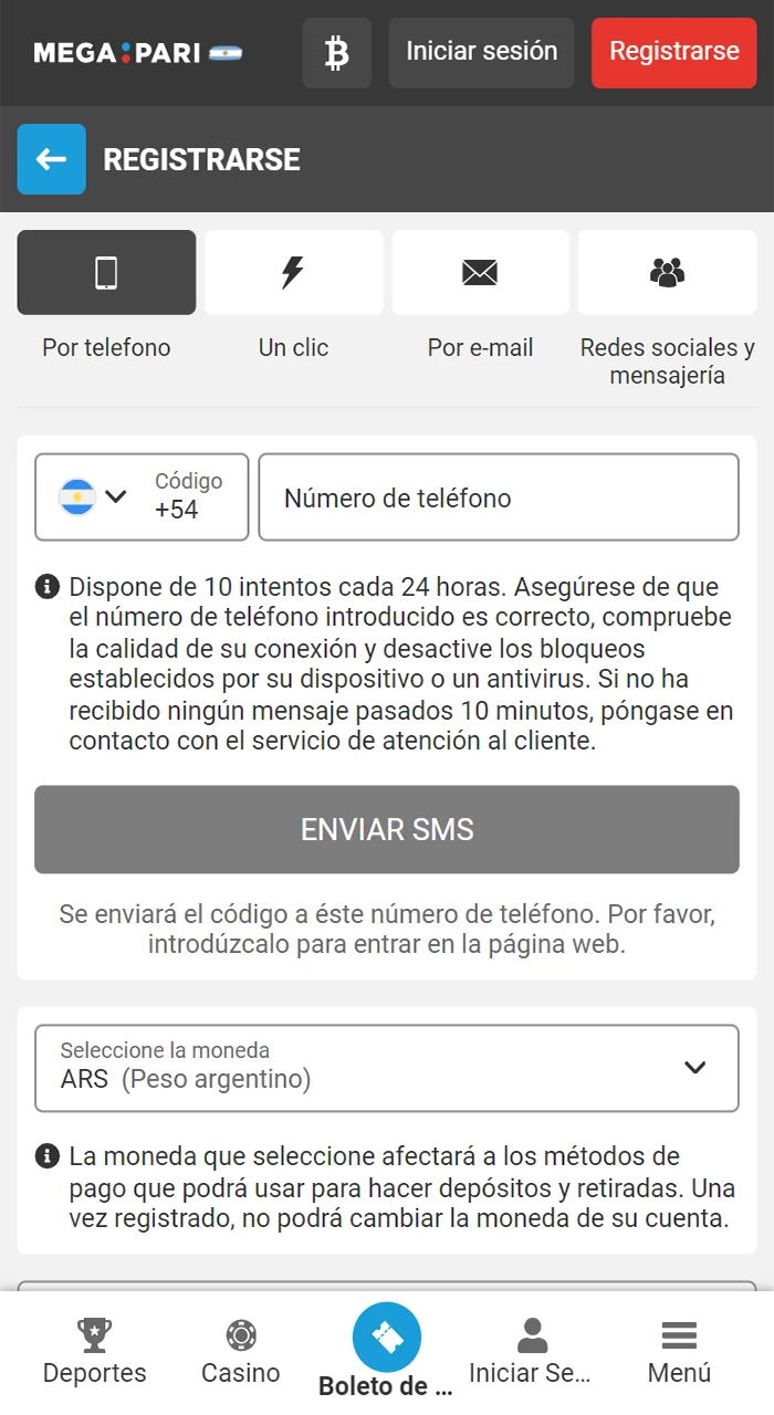 Crea tu cuenta personal en el portal de Megapari.